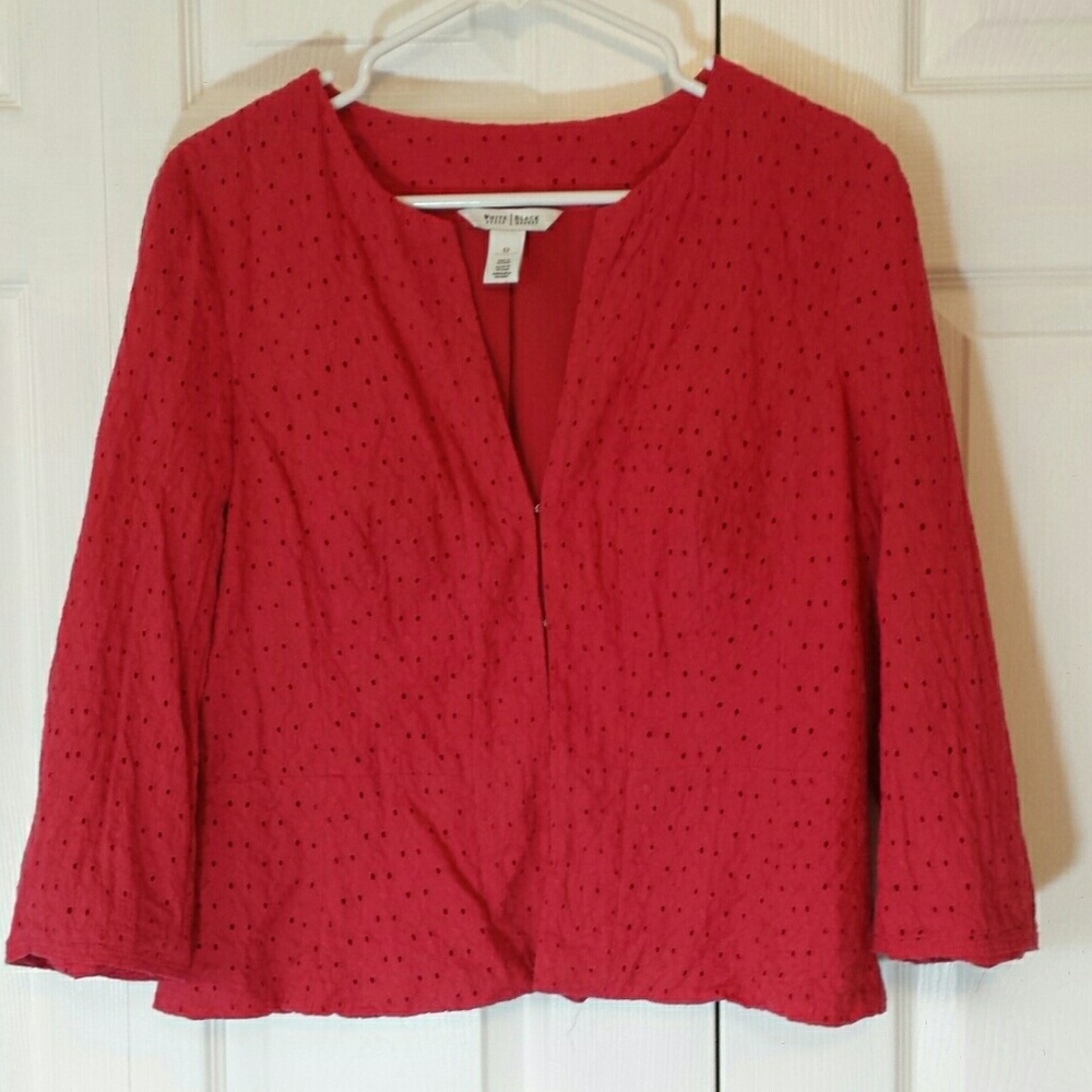 White House Black Market pink front clasp jacket